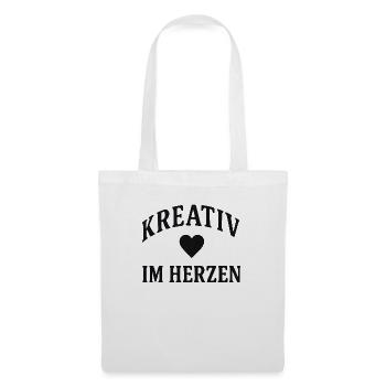 Herz Kreativ - Stoffbeutel - Weiß - Vorne