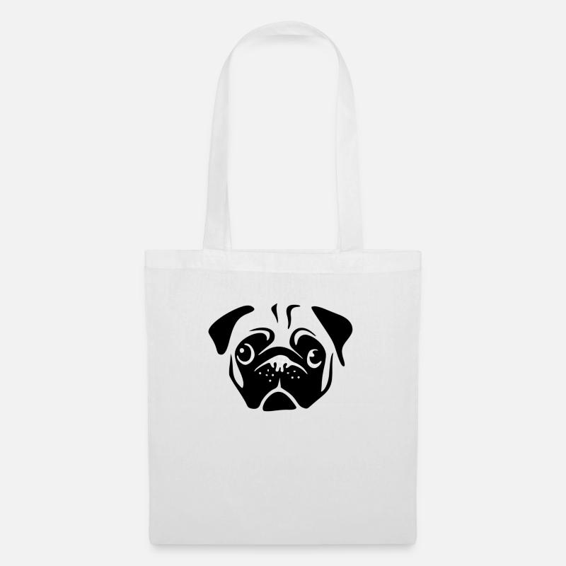 Mops - Stoffbeutel - Weiß