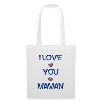 BONNE FÊTE MAMAN. MAMAN. FÊTE DES MÈRES. COEUR - Sac en tissu - blanc - Devant