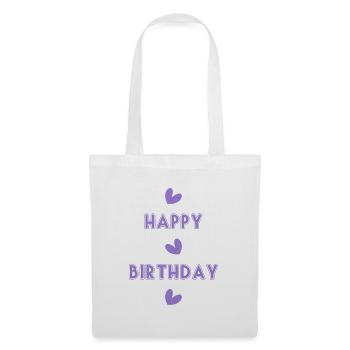 HAPPY BIRTHDAY. HAPPY BIRTHDAY. ANNIVERSARY. - Tote Bag - white - Front