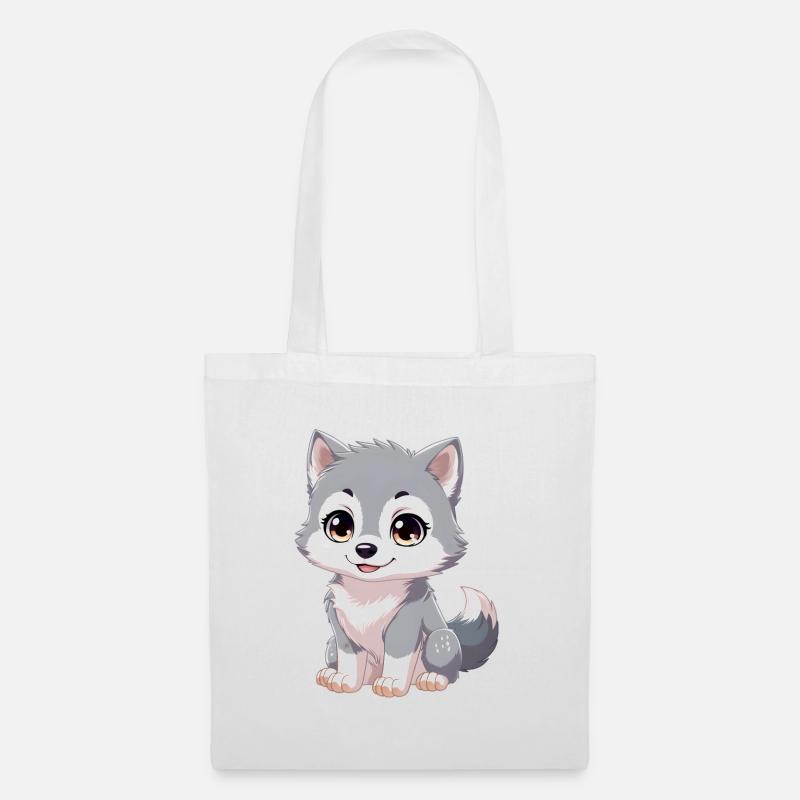 Baby- Wolf - Stoffbeutel - Weiß