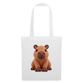 Kuscheliger Strick-Hippo - Stoffbeutel - Weiß - Vorne
