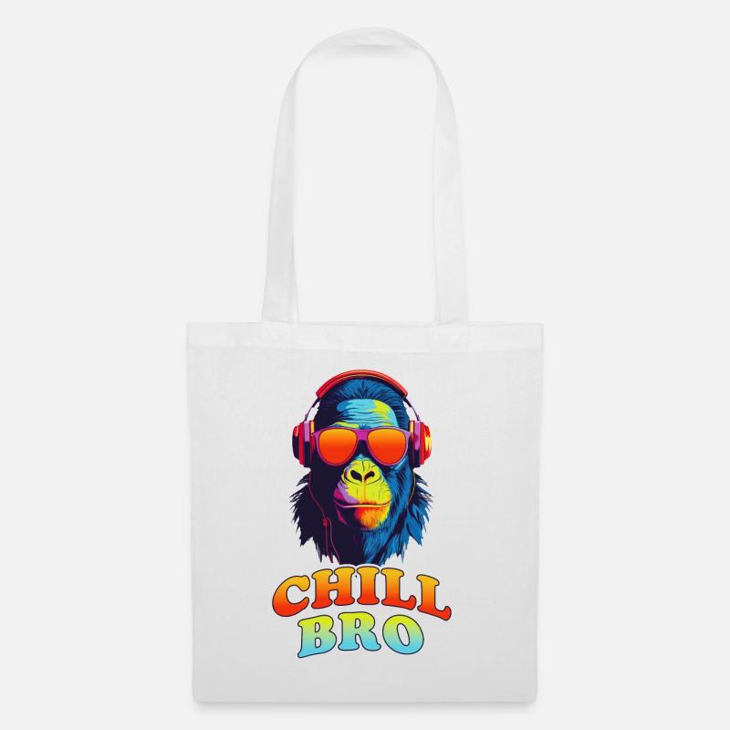 Cool Chill Bro Apeman - Stoffbeutel - Weiß