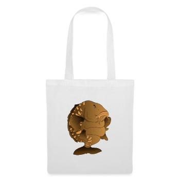 Chubby Mirror Carp Cartoon Fishing Design - Tote Bag - white - Front