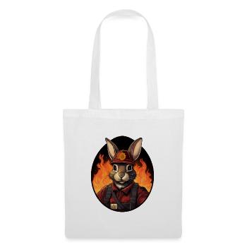 Firefighter Rabbit - Tote Bag - white - Front