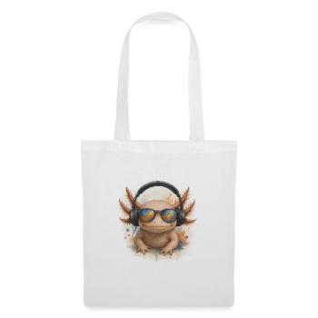 Axolotl in retro look with cool sunglasses - Tote Bag - white - Front