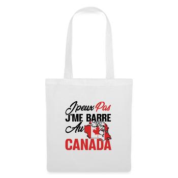 Je peux pas, j'me barre au canada - Sac en tissu - blanc - Devant