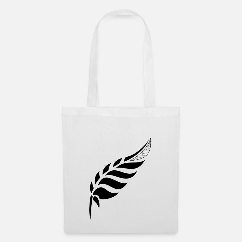 black feather - Tote Bag - white