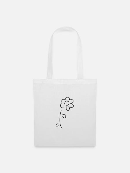 Blume Symbol Pflanze - Stoffbeutel - Weiß