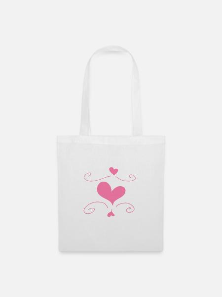 Herz Liebe Symbol form - Stoffbeutel - Weiß