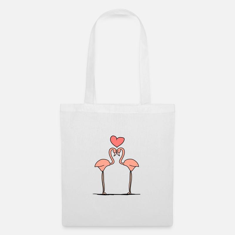 flamingo tier symbol pink tiere liebe - Stoffbeutel - Weiß