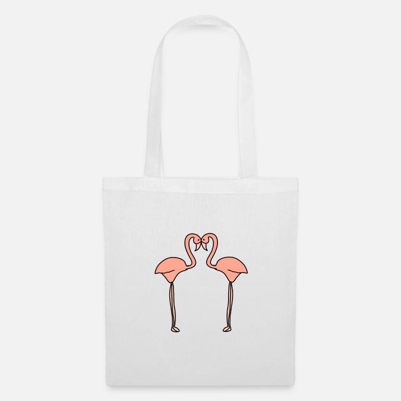 flamingo tier symbol pink tiere - Stoffbeutel - Weiß