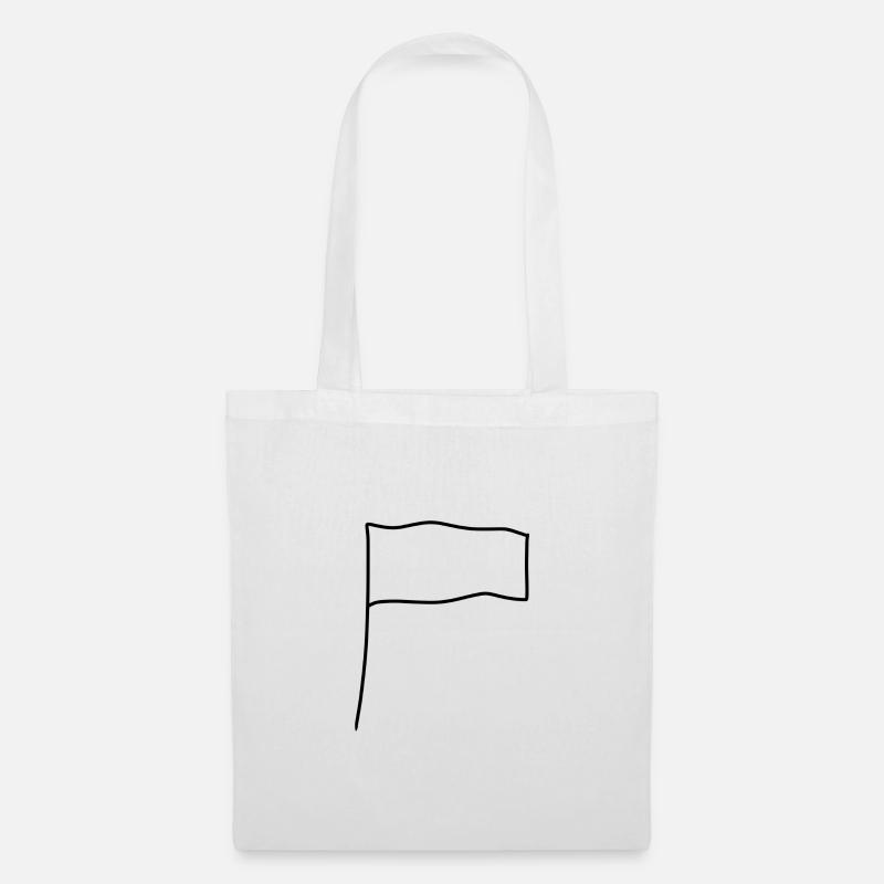 Forme du symbole du drapeau - Sac en tissu - blanc