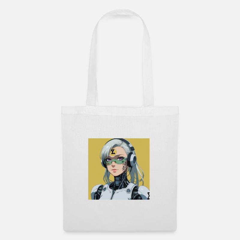 Cyborg Avatar mit Headset - Stoffbeutel - Weiß