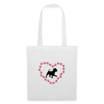 Chien, amour de chien - Sac en tissu - blanc - Devant