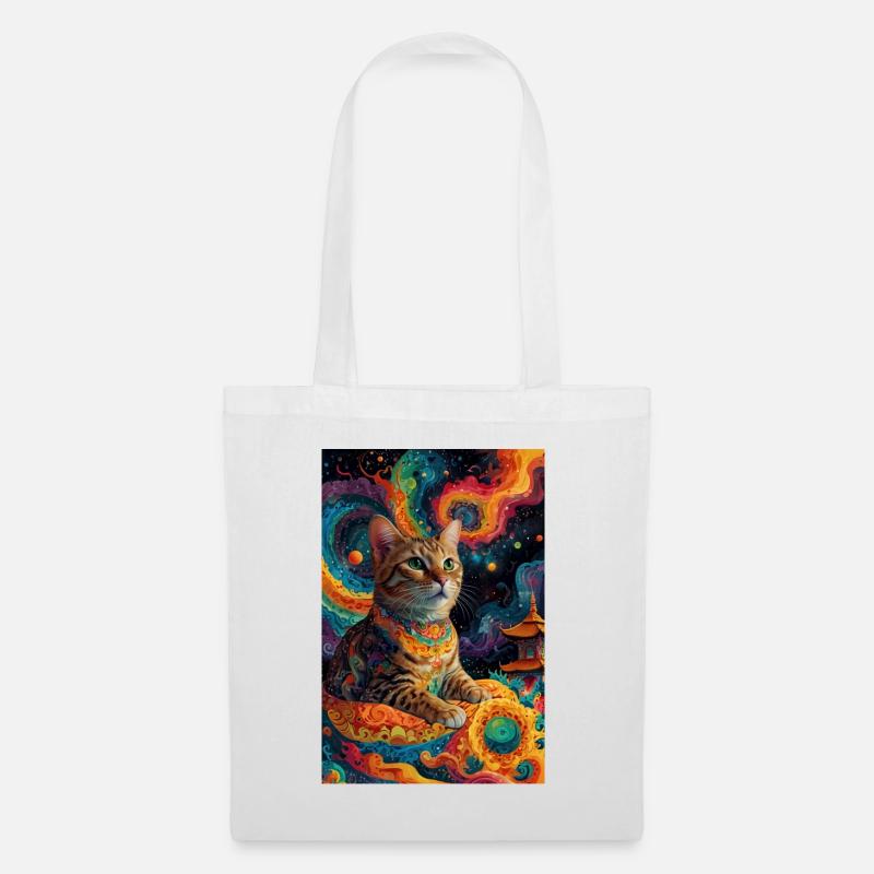Buddha Cat - Tote Bag - white