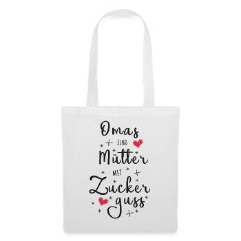 Omas sind Mütter mit Zuckerguss - Oma Geschenk - Stoffbeutel - Weiß - Vorne