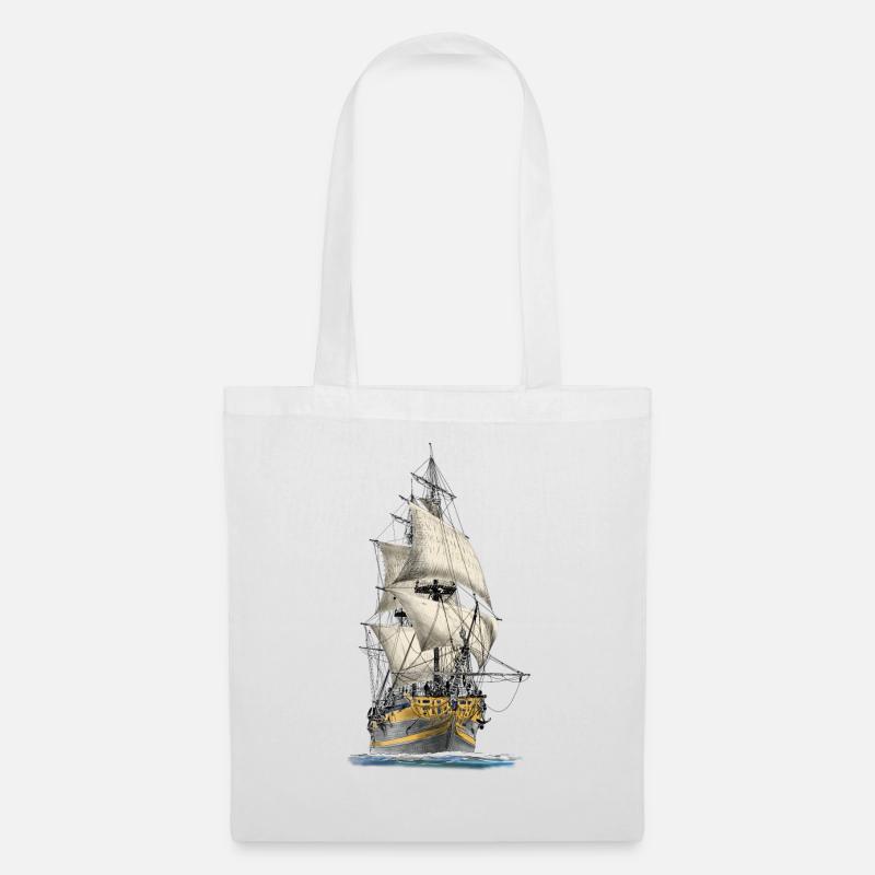 Segelschiff - Stoffbeutel - Weiß