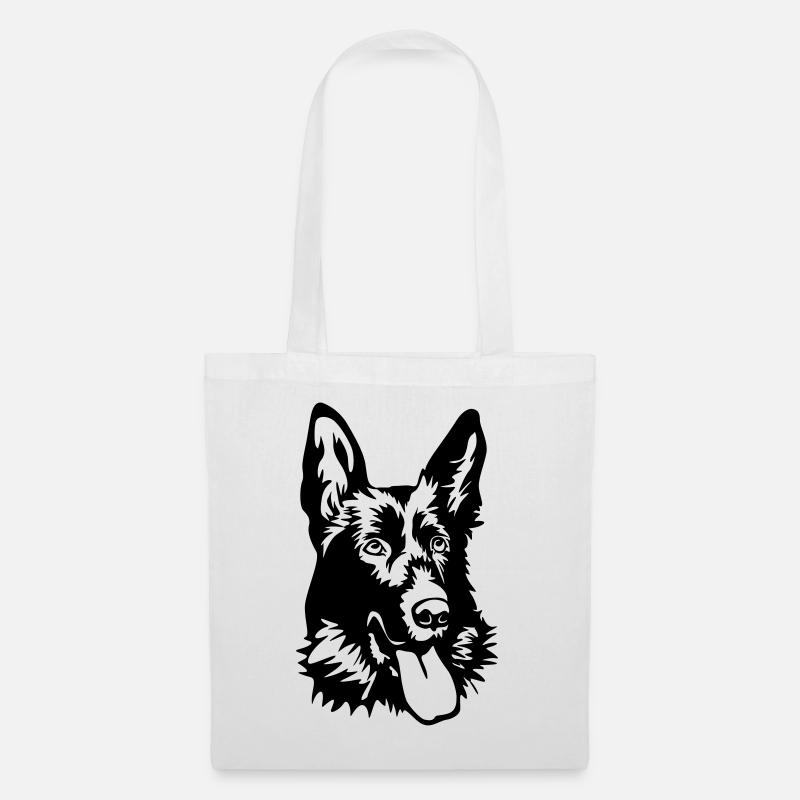 Deutscher Schäferhund Kopf - Stoffbeutel - Weiß