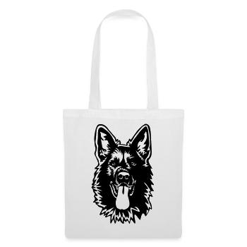 Tête de berger allemand - Sac en tissu - blanc - Devant