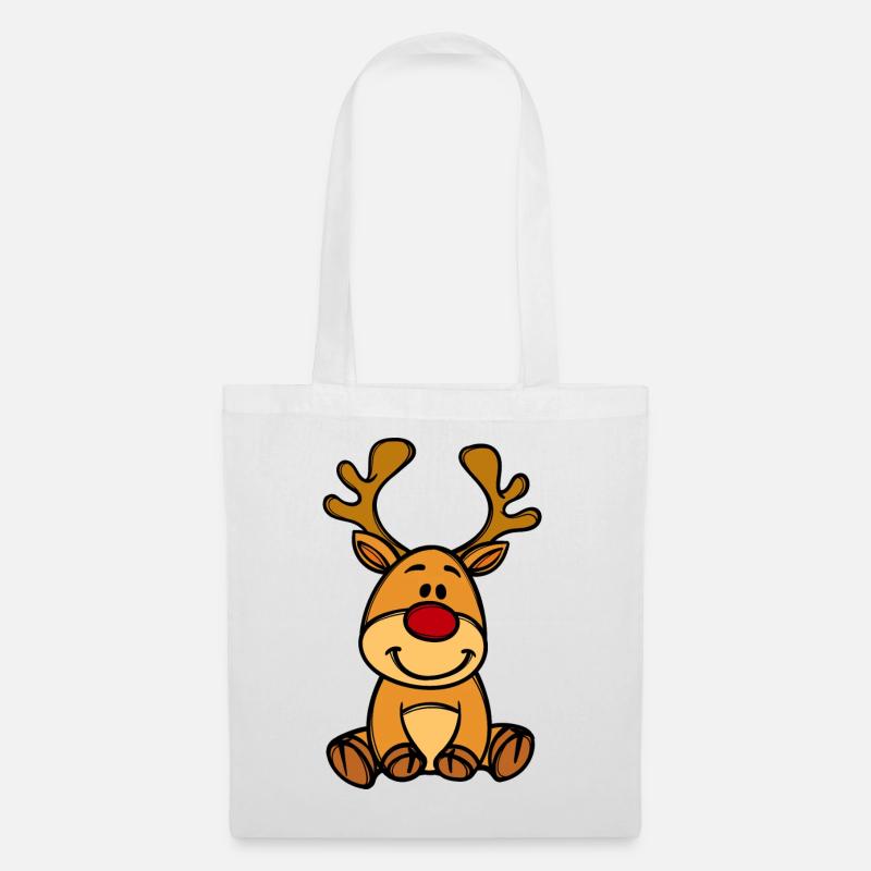 Rudolf Weihnachten Rentier - Stoffbeutel - Weiß