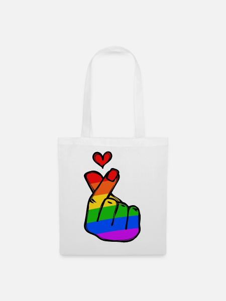 Regenbogen Herz Liebe Frieden Leidenschaft - Stoffbeutel - Weiß