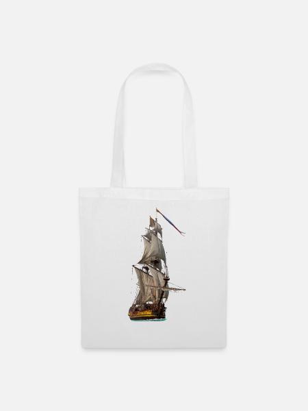Segelschiff - Stoffbeutel - Weiß