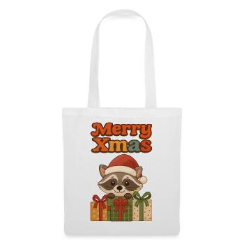 Raton laveur de Noël avec cadeaux - Sac en tissu - blanc - Devant