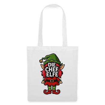 Chef Elf Tenue de Noël Famille - Sac en tissu - blanc - Devant