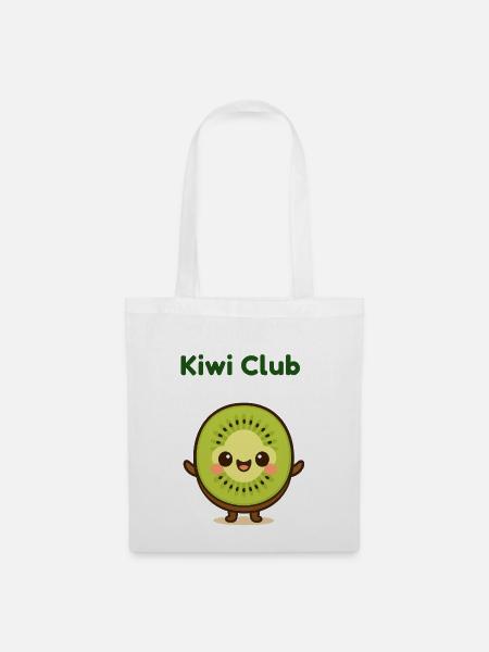 Kiwi Club Kiwi-Smiley - Stoffbeutel - Weiß