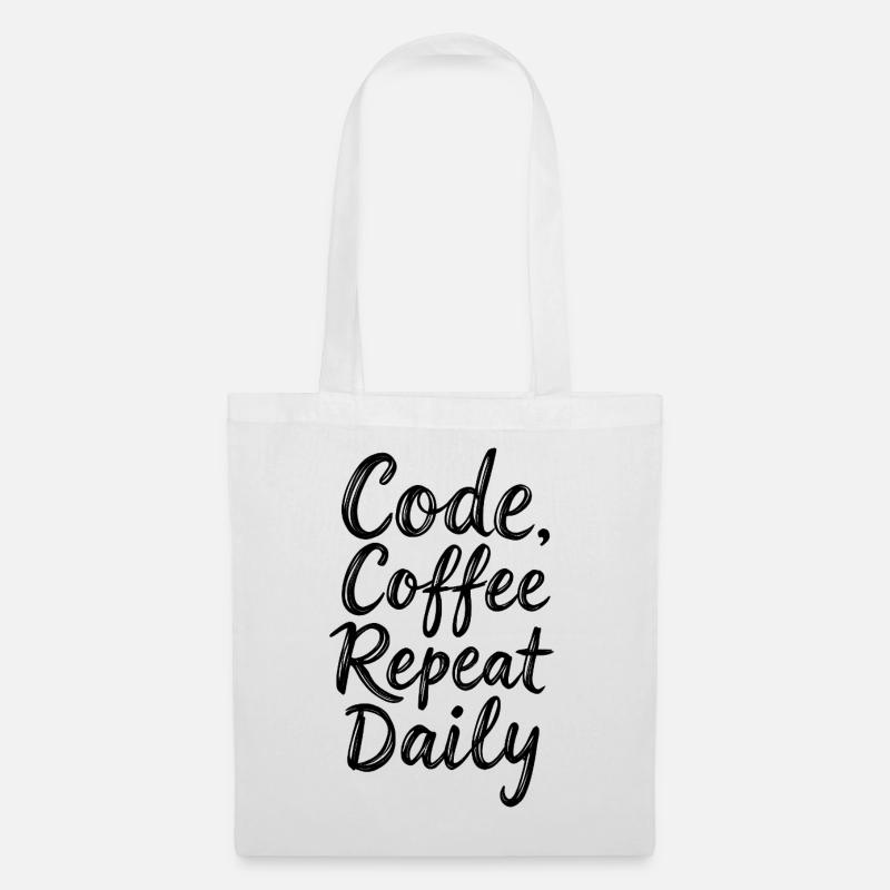 Code Schlaf Debug Wiederholungsprogramm Shirt - Stoffbeutel - Weiß