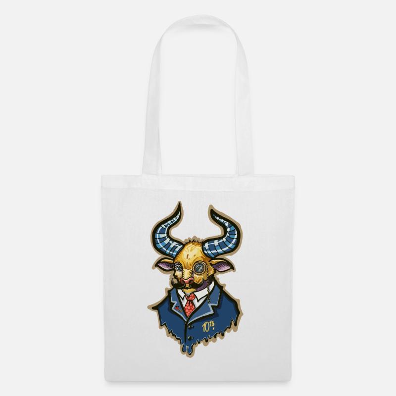 Taureau Aristo Steampunk - Sac en tissu - blanc