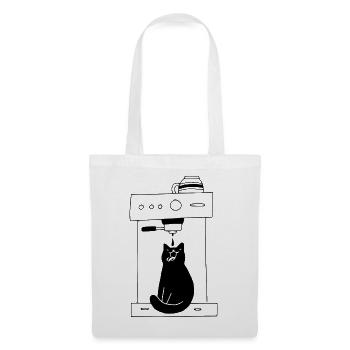 Cat Coffee Barista Vintage - Tote Bag - white - Front