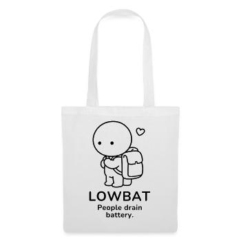 Lowbat – People Drain Battery | Introvert Mood - Stoffbeutel - Weiß - Vorne