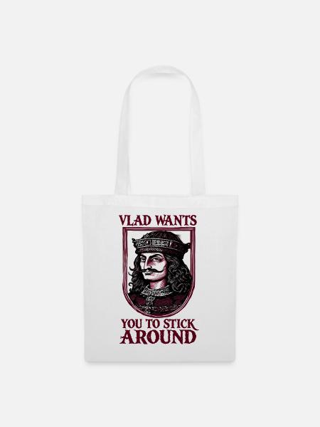 Vlad Dracula Königsportrait - Stoffbeutel - Weiß