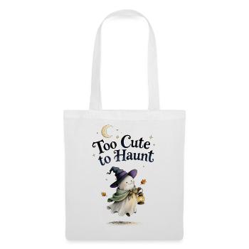 Too Cute to Haunt - niedlicher Halloween Geist - Stoffbeutel - Weiß - Vorne