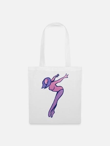 Pink-Lila-Silhouette-Tänzer - Stoffbeutel - Weiß