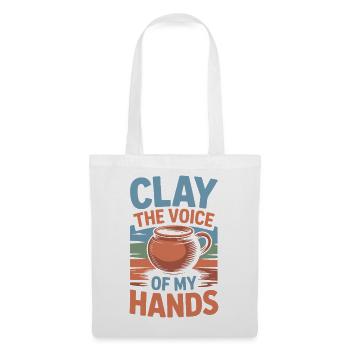 Gifts For Pottery Makers Voice Of My Hands Pottery - Stoffbeutel - Weiß - Vorne