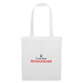 tu es mon amoureuse - Sac en tissu - blanc - Devant