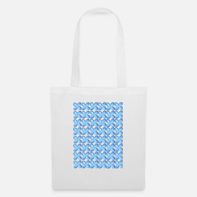 Blaue Blüten - Stoffbeutel - Weiß