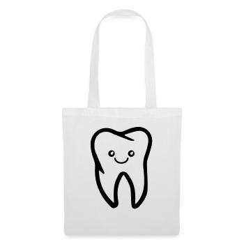sourire des dents - Sac en tissu - blanc - Devant