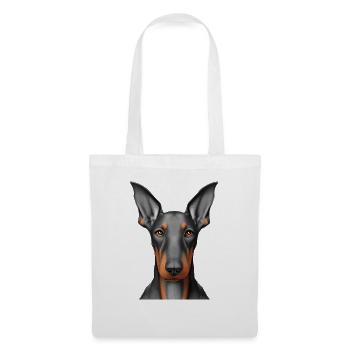 Doberman Dresseur Doberman Chien Doberman Chiot - Sac en tissu - blanc - Devant