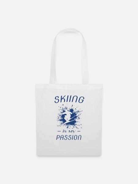 skiing is my passion - Stoffbeutel - Weiß