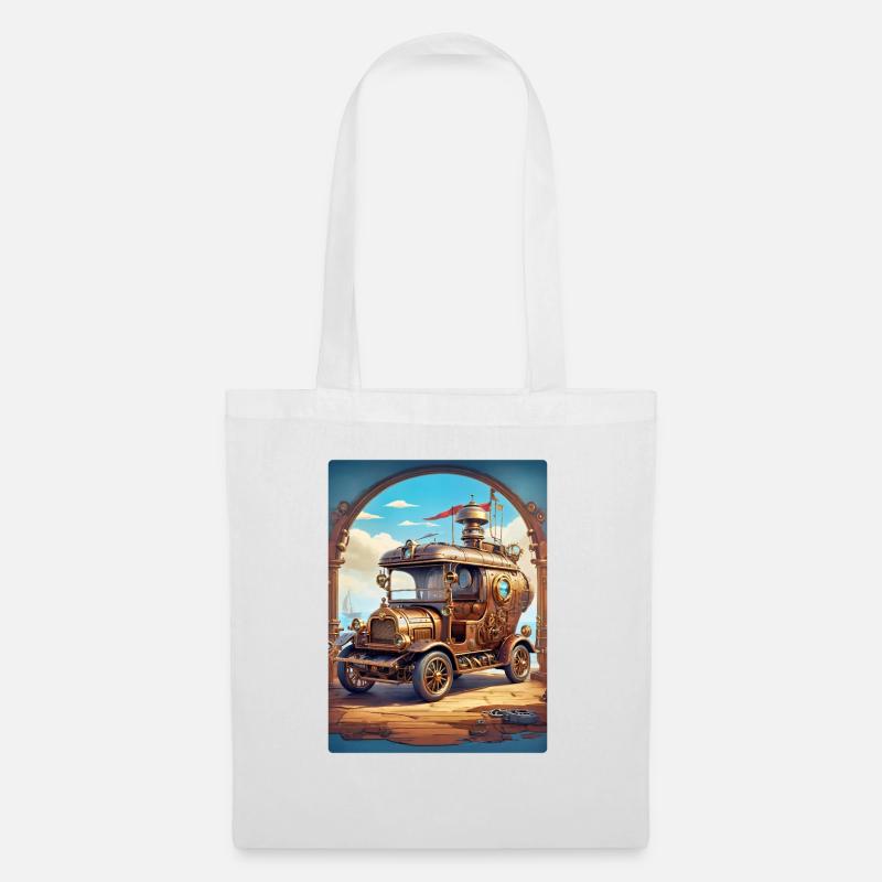 Steampunk Automobile 1.11 - Stoffbeutel - Weiß