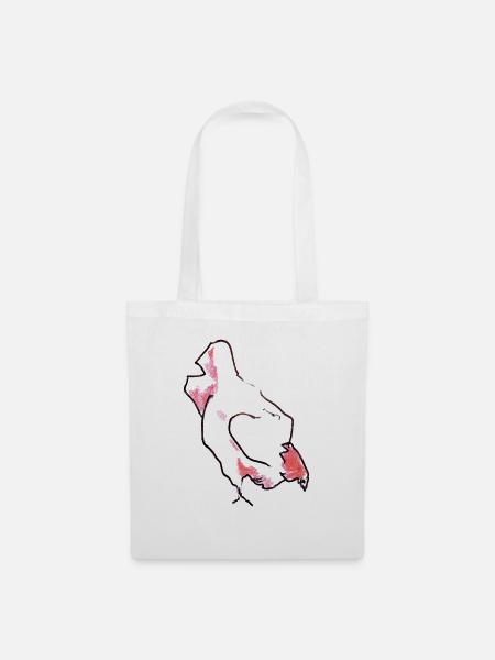 Huhn - Henne - Stoffbeutel - Weiß