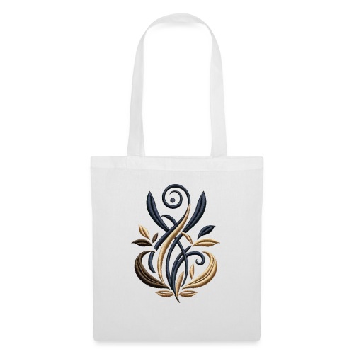 Luxurious Gold and Navy Embroidery Motif - Tote Bag