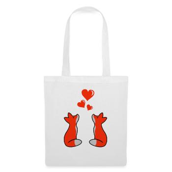 Renards amoureux 02 - Sac en tissu - blanc - Devant