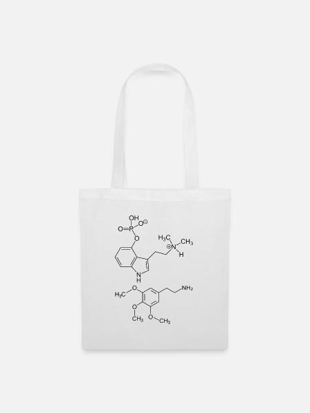 Psilocybin- und Meskalinmoleküle - Stoffbeutel - Weiß
