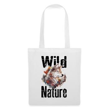 Loup Nature sauvage Wolf’s Head Wilderness Forest Trees - Sac en tissu - blanc - Devant