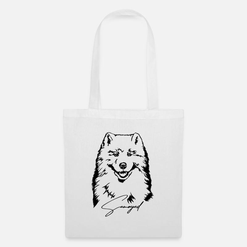 Samoyed Portrait Hund Hunde Wilsigns - Stoffbeutel - Weiß